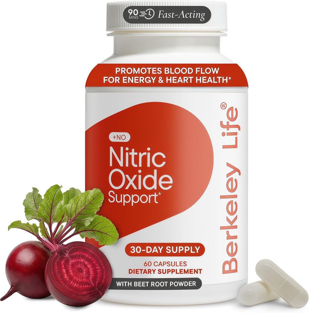 Berkeley Life Nitric Oxide Support Supplement - 30-Day Supply, 60 Count